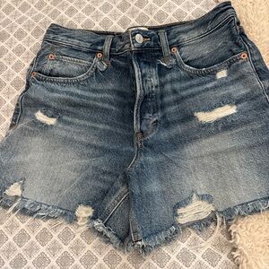 FP Movement by Free People Blue Distressed Jean Shorts